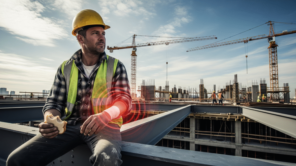 a construction worker with high risk of carpal tunnel syndrome